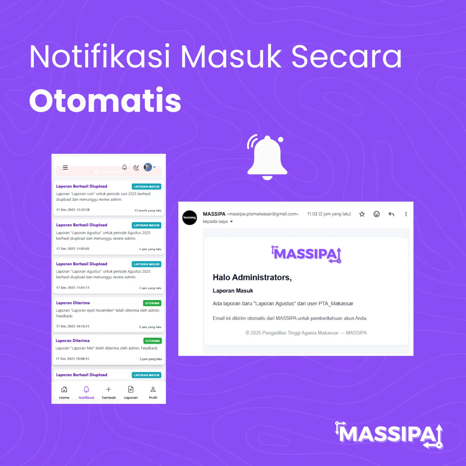 Notifikasi Masuk Secara Otomatis